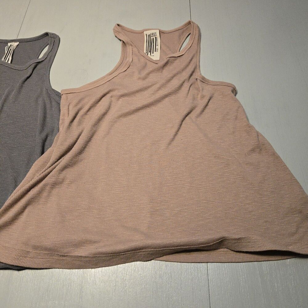 Free People Womens Long Beach Tank Top Ribbed Brown Size Medium